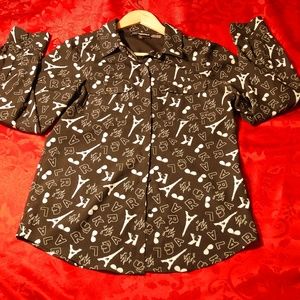 Karl's Paris Black and White Long Sleeved Shirt